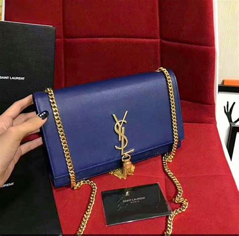 ysl blue tassel bag